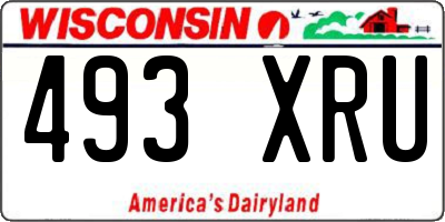 WI license plate 493XRU