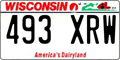 WI license plate 493XRW