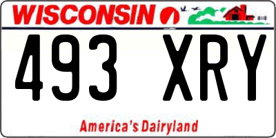 WI license plate 493XRY
