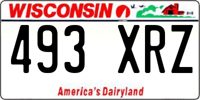 WI license plate 493XRZ