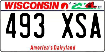 WI license plate 493XSA