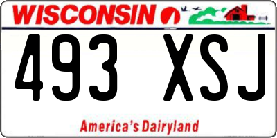 WI license plate 493XSJ