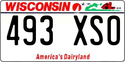 WI license plate 493XSO