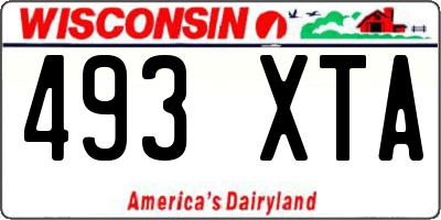 WI license plate 493XTA