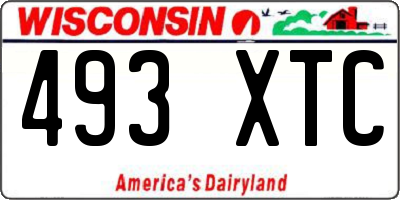 WI license plate 493XTC