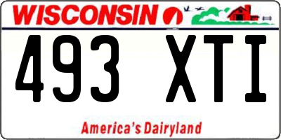 WI license plate 493XTI