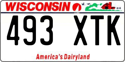 WI license plate 493XTK