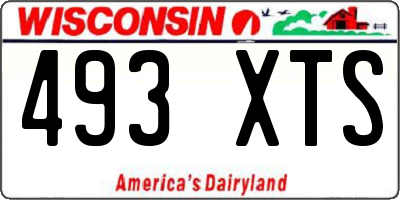 WI license plate 493XTS