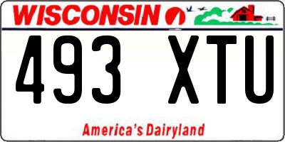 WI license plate 493XTU