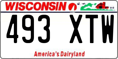 WI license plate 493XTW
