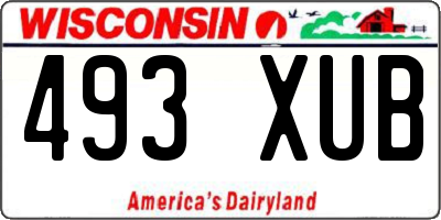 WI license plate 493XUB
