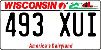 WI license plate 493XUI