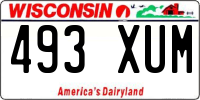 WI license plate 493XUM