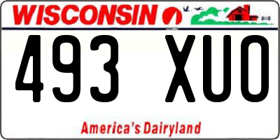 WI license plate 493XUO
