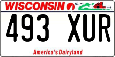 WI license plate 493XUR