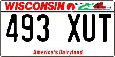 WI license plate 493XUT