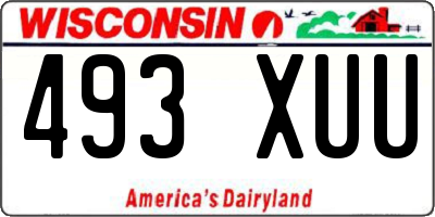 WI license plate 493XUU