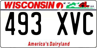 WI license plate 493XVC