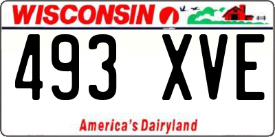 WI license plate 493XVE