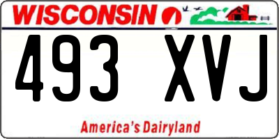 WI license plate 493XVJ