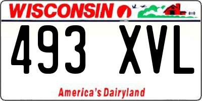 WI license plate 493XVL