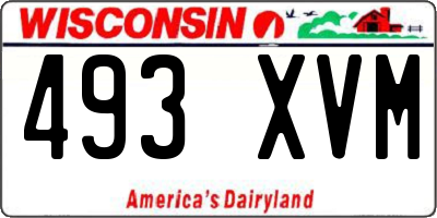 WI license plate 493XVM