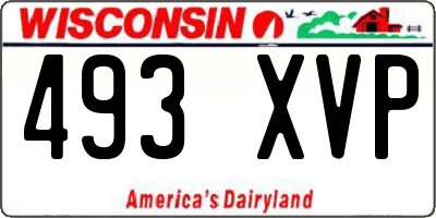 WI license plate 493XVP