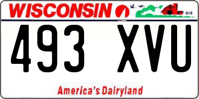 WI license plate 493XVU