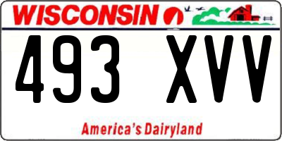 WI license plate 493XVV
