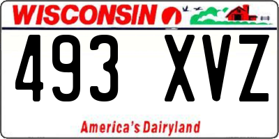 WI license plate 493XVZ