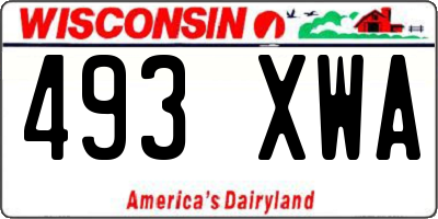 WI license plate 493XWA