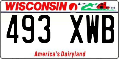 WI license plate 493XWB