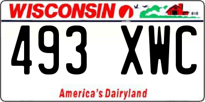 WI license plate 493XWC