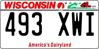 WI license plate 493XWI