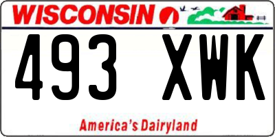 WI license plate 493XWK
