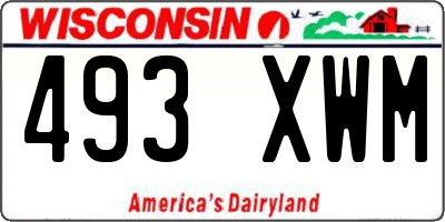 WI license plate 493XWM