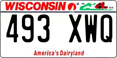 WI license plate 493XWQ