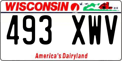 WI license plate 493XWV
