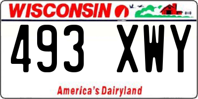 WI license plate 493XWY