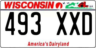 WI license plate 493XXD