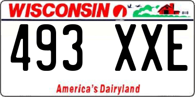 WI license plate 493XXE