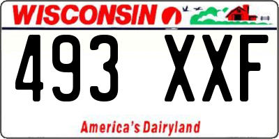 WI license plate 493XXF