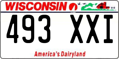WI license plate 493XXI