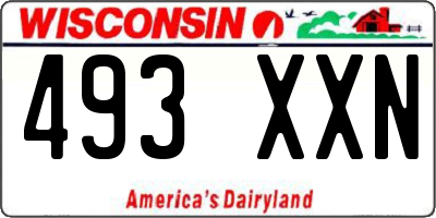 WI license plate 493XXN