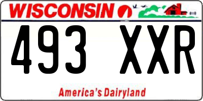 WI license plate 493XXR