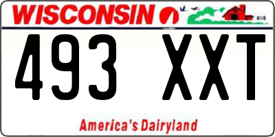 WI license plate 493XXT