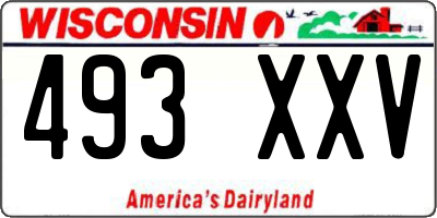 WI license plate 493XXV