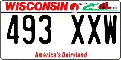 WI license plate 493XXW
