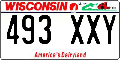 WI license plate 493XXY