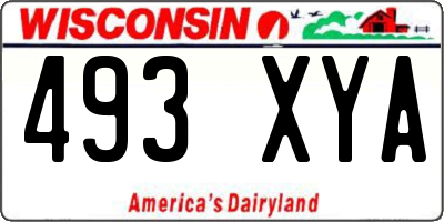 WI license plate 493XYA